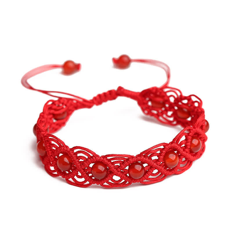 Fortune Jewel Red Agate Confidence Red String Bracelet