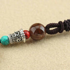 Fortune Jewel Tibet God of Wealth Thangka Ebony Peace Necklace Pendant