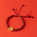 Fortune Jewel Five Directions Gods of Wealth Handmade Reincarnation Knot Protection String Braid Bracelet