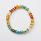 Fortune Jewel Natural Red Agate Jade Rainbow Confidence Bracelet