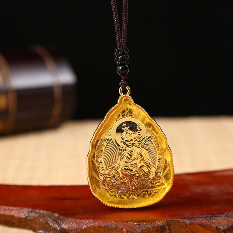 Fortune Jewel Tibetan Buddha Liuli Crystal Serenity Necklace Pendant Fortune Jewel