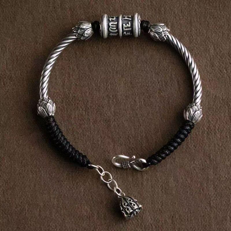 Fortune Jewel Om Mani Padme Hum Lotus Peace Braided Bracelet