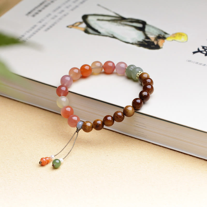 Fortune Jewel Kuka Seed Yanyuan Agate Hetian Jade Wealth Protection Bracelet