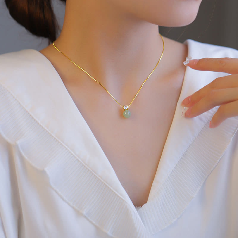 Fortune Jewel Lucky Bead Jade Prosperity Chain Necklace Pendant