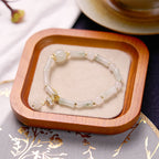 Fortune Jewel Tianshan White Jade Bamboo Pattern Luck Blessing Bracelet