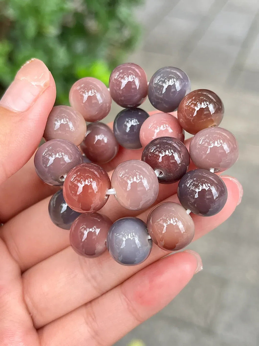 Light Purple Natural Bodhi Bead Bracelet for Fidgeting 14mm