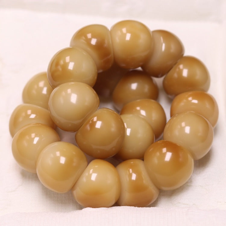15mm Natural Garlic Bodhi Bracelet – Ultra Smooth Finish, Multi-Color Options