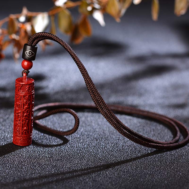 Fortune Jewel Tibetan Cinnabar Mantra Concentration String Necklace