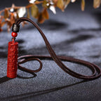 Fortune Jewel Tibetan Cinnabar Mantra Concentration String Necklace