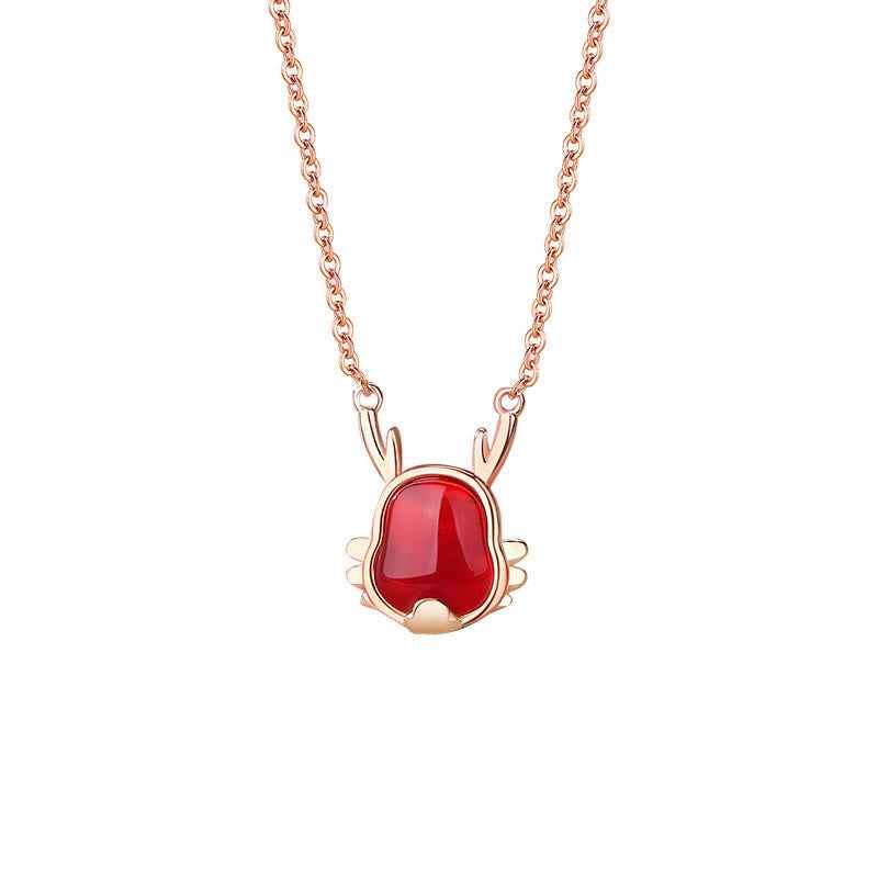 ❗❗❗A Flash Sale- Fortune Jewel 925 Sterling Silver Year of the Dragon Natural Red Agate Dragon Attract Fortune Fu Character Strength Bracelet Necklace Pendant Earrings