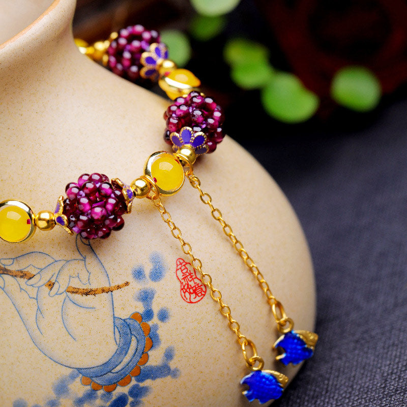 Fortune Jewel Tibetan Garnet Calm Bracelet