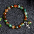 Fortune Jewel Tibetan Natural Green Agate Healing Bracelet