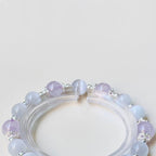 Fortune Jewel 925 Sterling Silver Natural Amethyst Cat's Eye Spiritual Awareness Star Bracelet