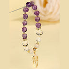 Fortune Jewel Green Strawberry Quartz Amethyst Crystal Dreamcatcher Healing Bracelet