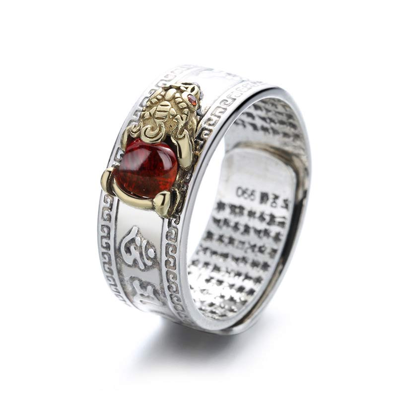 Fortune Jewel Red Agate PiXiu Wealth Ring