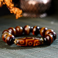 Fortune Jewel Tibetan Natural Nine-Eye Dzi Bead Agate Wealth Blessings Bracelet