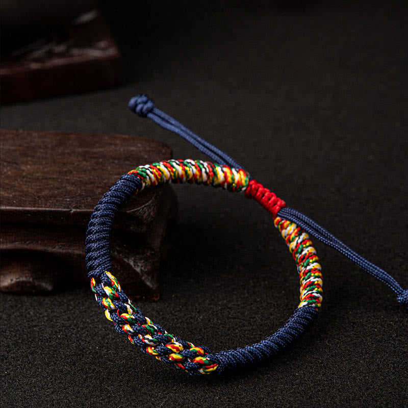 Fortune Jewel Tibetan Handmade Colorful King Kong Knot Luck Braid String Bracelet