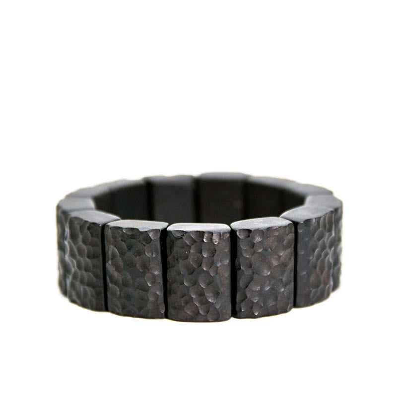 Fortune Jewel Vintage Ebony Wood Texture Peace Couple Bracelet