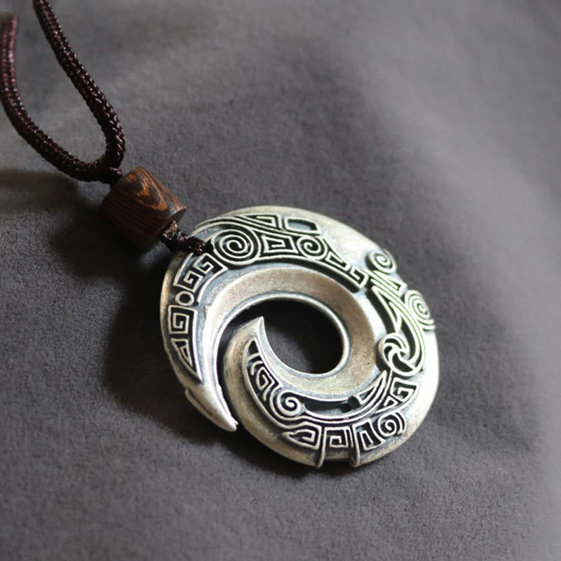 Fortune Jewel One's Luck Improves Design Pattern Copper Luck Necklace Pendant