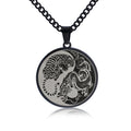 Fortune Jewel Tiger Dragon Titanium Steel Chain Necklace Harmony Pendant