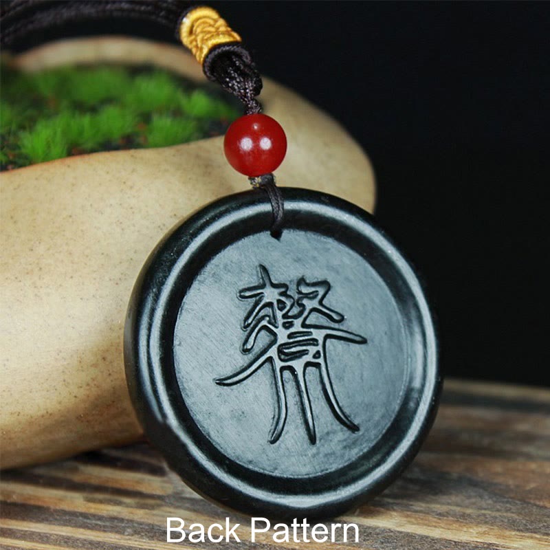 Fortune Jewel Natural Hetian Cyan Jade Yin Yang Luck Harmony Necklace Pendant Fortune Jewel