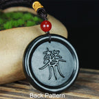Fortune Jewel Natural Hetian Cyan Jade Yin Yang Luck Harmony Necklace Pendant Fortune Jewel