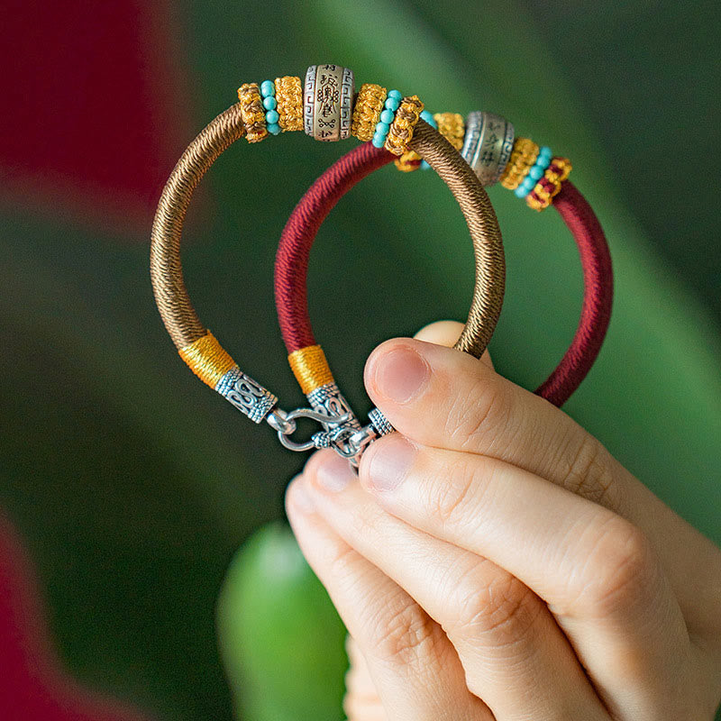 Fortune Jewel Handmade Tibetan Amulet King Kong Knot Luck Protection Braided Bracelet