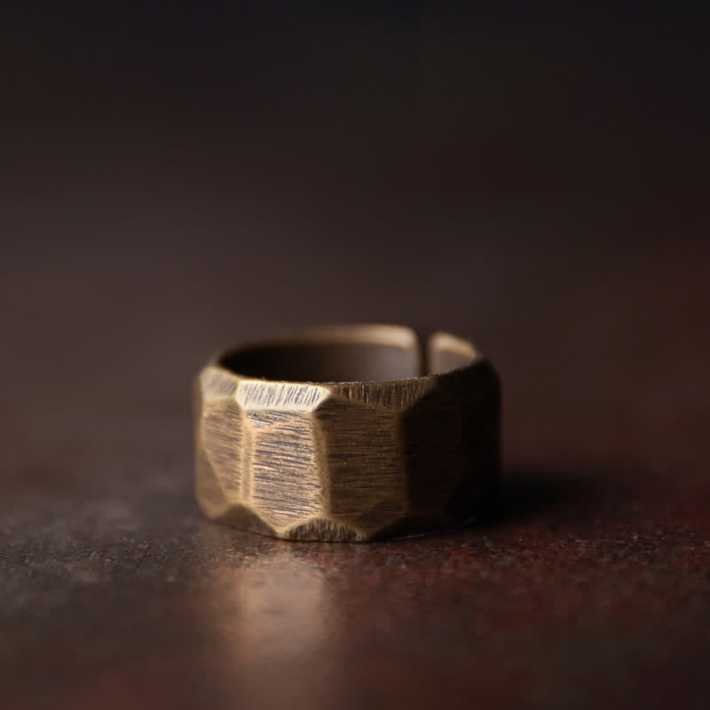 Fortune Jewel Tibetan Simple Design Copper Wealth Ring