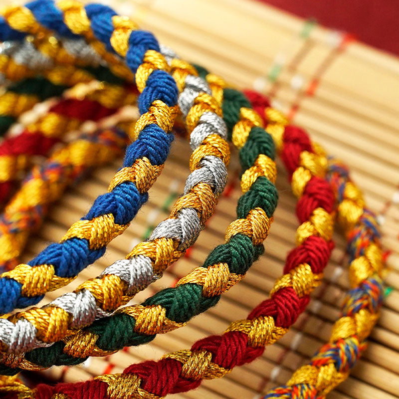 Fortune Jewel Handmade Tibetan Five God Of Wealth Dragon Scale Rope Luck Braid Bracelet