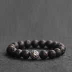 Fortune Jewel Lava Rock Fish Scales Bead Healing Bracelet