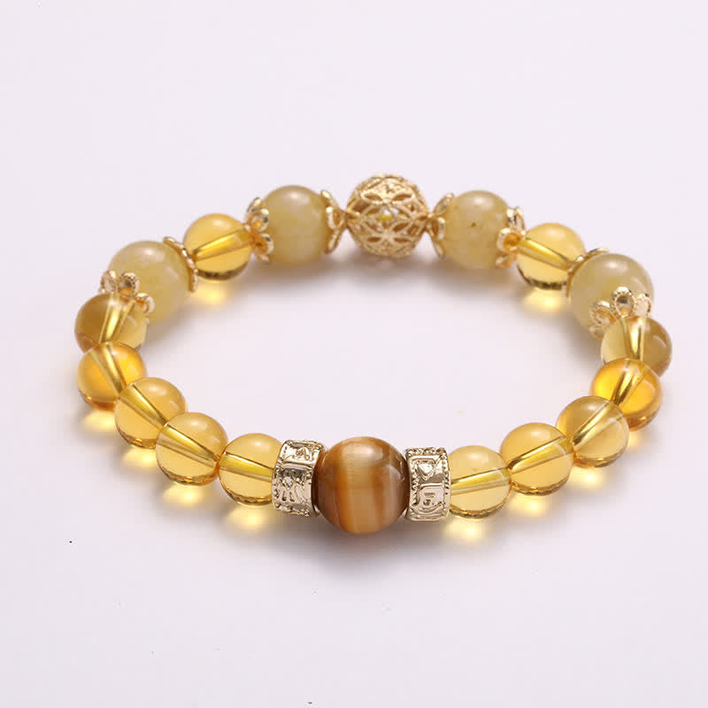 Fortune Jewel Citrine Generosity Prosperity Beaded Bracelet