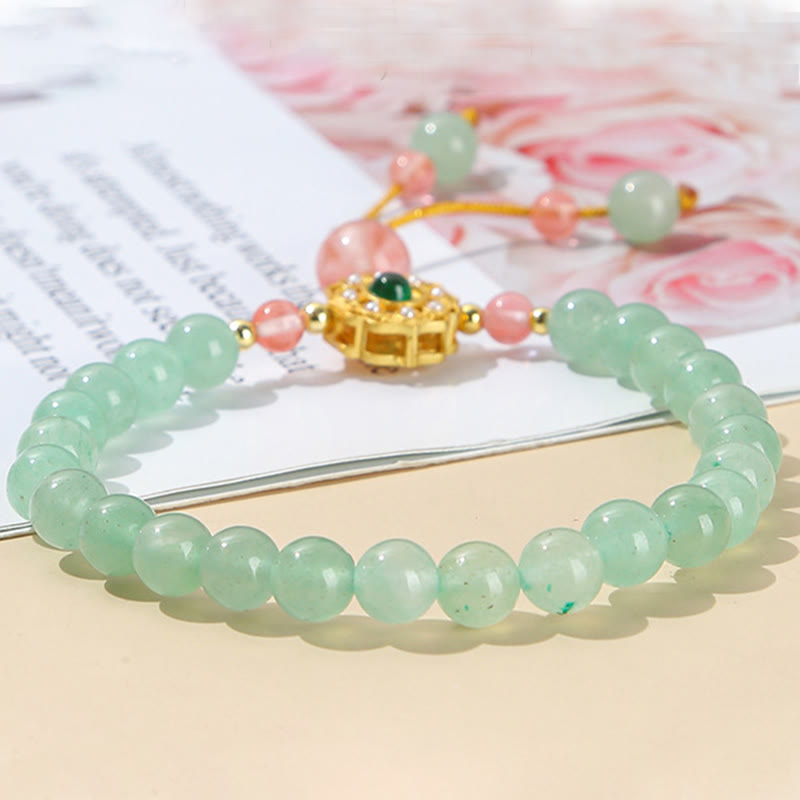Fortune Jewel Green Aventurine Luck Bead Tassel Bracelet