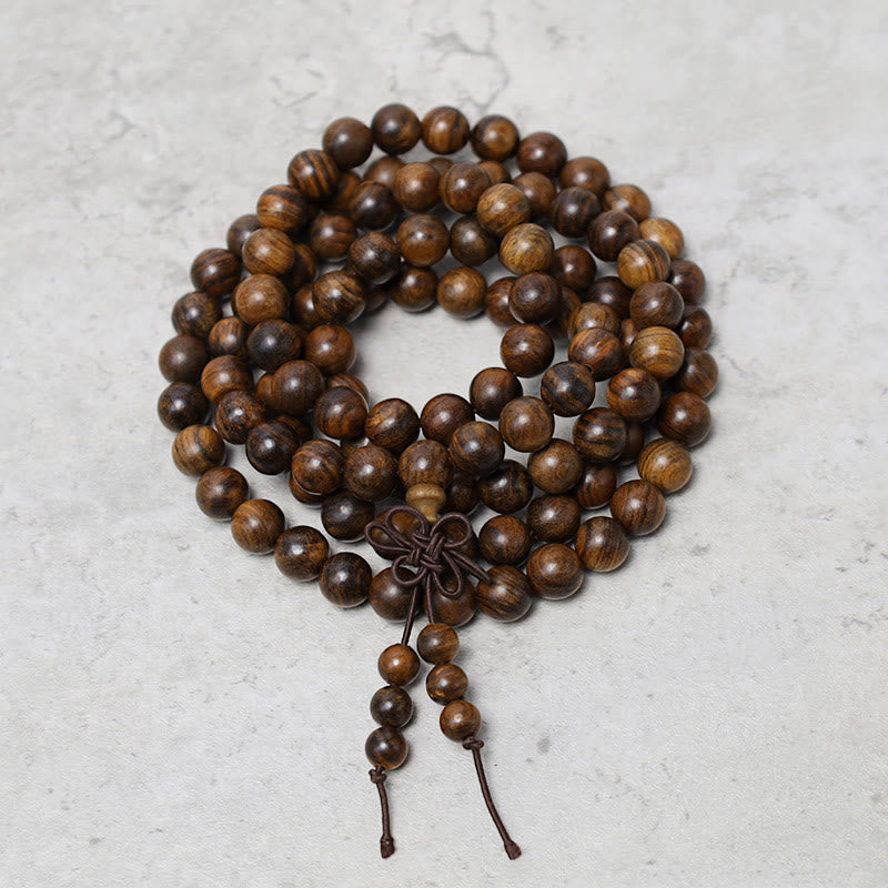Fortune Jewel 108 Mala Beads Bracelet Prayer Meditation Sandalwood Elastic
