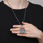 Fortune Jewel Koi Fish Lotus Copper Coins Luck Ghau Prayer Box Necklace Pendant Fortune Jewel
