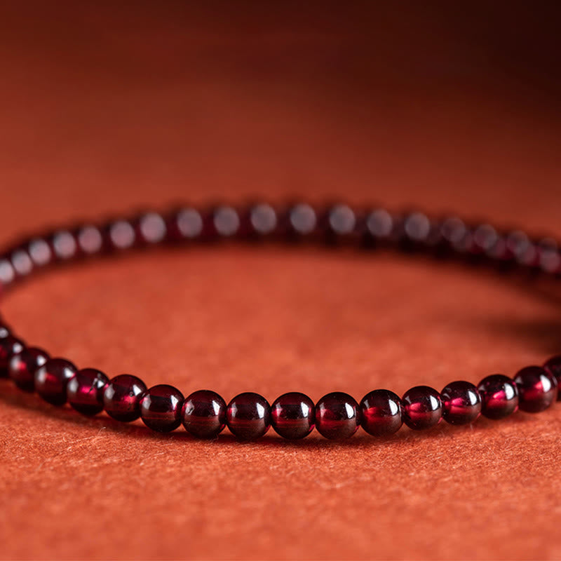 Fortune Jewel Garnet Cinnabar PiXiu Blessing Calm String Bracelet