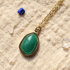 Fortune Jewel Natural Green Aventurine Amethyst Rose Quartz Blessing Necklace Pendant
