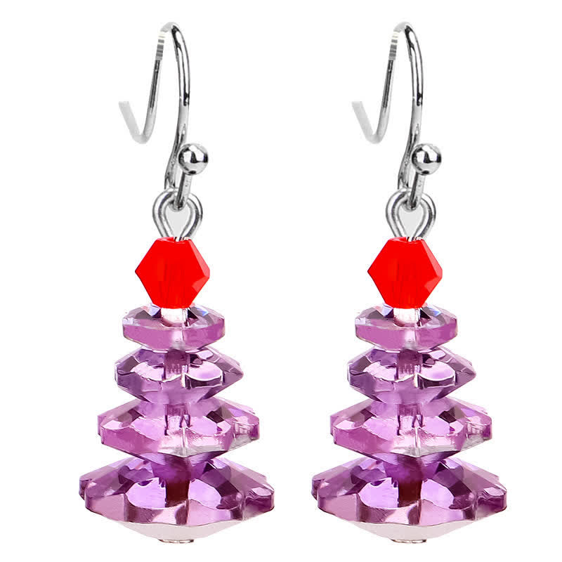 Fortune Jewel Various Crystals Christmas Tree Amethyst Peace Healing Drop Earrings