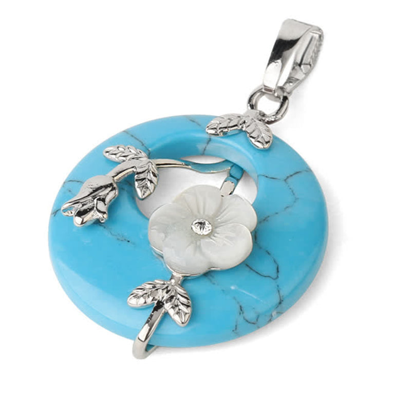 Fortune Jewel Various Crystal Amethyst Green Aventurine Flower Healing Necklace Pendant