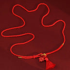 Fortune Jewel Natural Cinnabar Dragon Blessing Red String Belly Chain