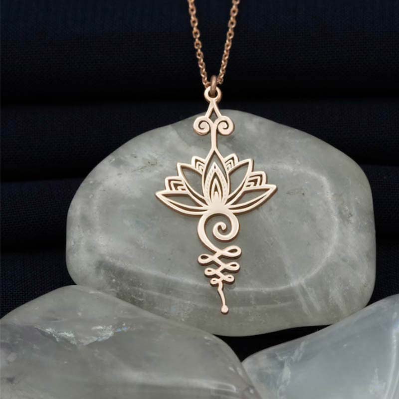 Fortune Jewel Lotus Luck Wealth Necklace Pendant