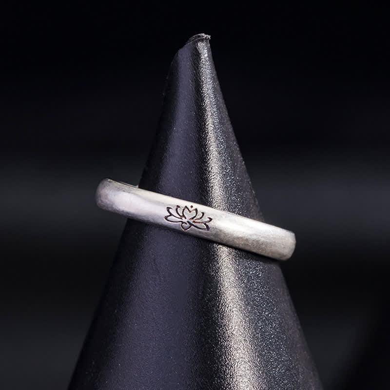 Fortune Jewel 925 Sterling Silver Lotus Flower Enlightenment Ring Fortune Jewel