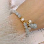 Fortune Jewel Natural Jade Pearl Gourd Prosperity Luck Bracelet