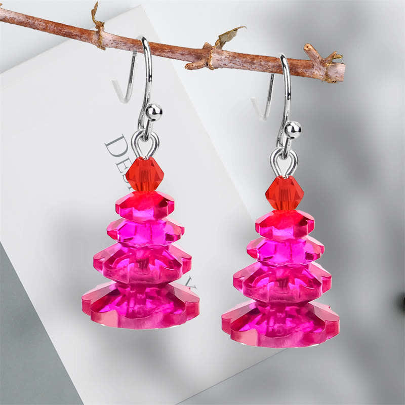 Fortune Jewel Various Crystals Christmas Tree Amethyst Peace Healing Drop Earrings