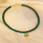 Fortune Jewel Natural Malachite Elephant Anti-Anxiety Charm Bracelet