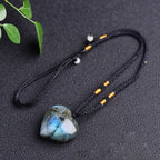 Fortune Jewel Labradorite Love Heart Support Necklace Pendant