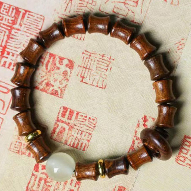 Fortune Jewel Ebony Green Sandalwood Black Rosewood Bamboo Peace Bracelet