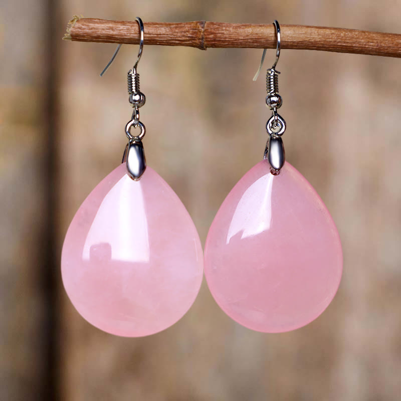 Fortune Jewel Natural Aventurine Dangle Healing Drop Earrings