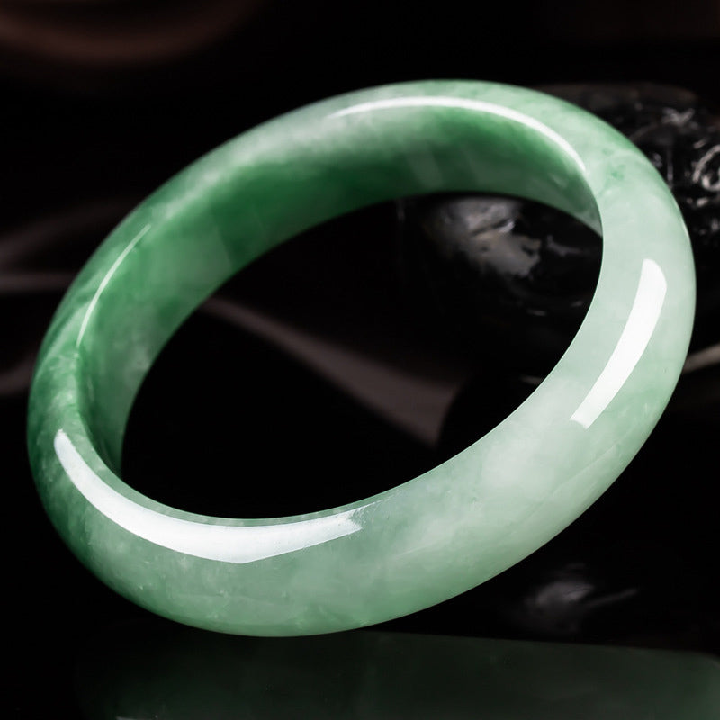 Fortune Jewel Natural Jade Fortune Blessing Bangle Bracelet