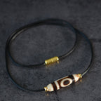 Dzi Bead Pendant Agate, Length 38mm and Width 11.5, Random Style