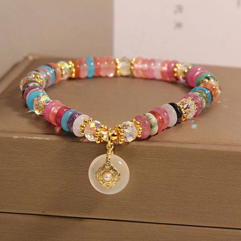 Fortune Jewel Various Crystal Peace Buckle Auspicious Bracelet